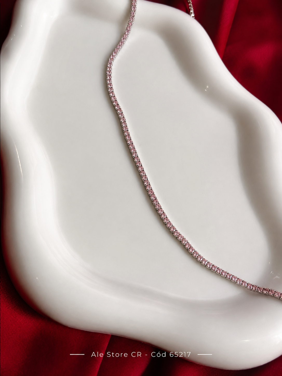 Gargantilla Zirconia Rosada