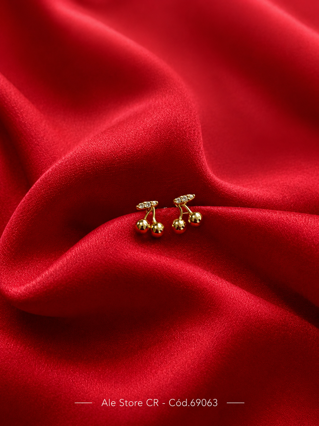 Aretes Golden Cherry – Cerezas Brillo Delicado