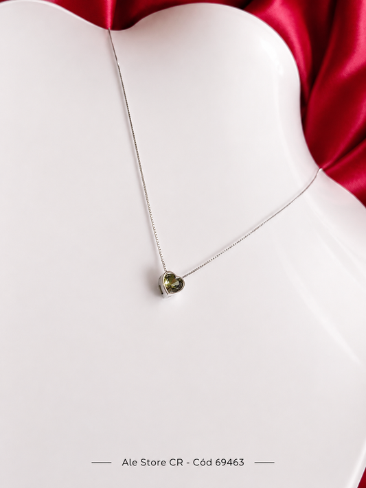 Gargantilla Corazón Verde Minimalista