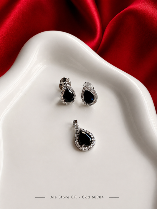 Set Gota Elegante con Cristal Oscuro