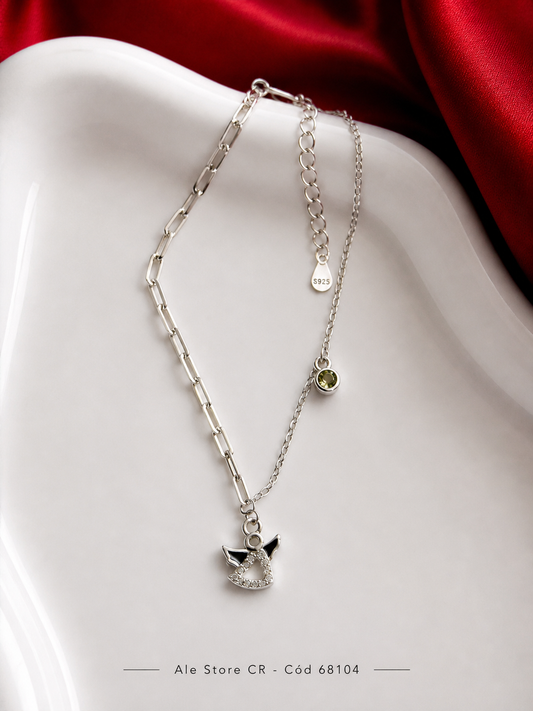 Pulsera Doble Cadena con Dije Ángel